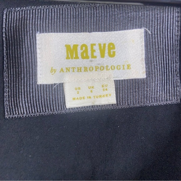 Anthropologie Maeve Black Embroidered Lace Mini Dress Size 2 - Picture 8 of 10